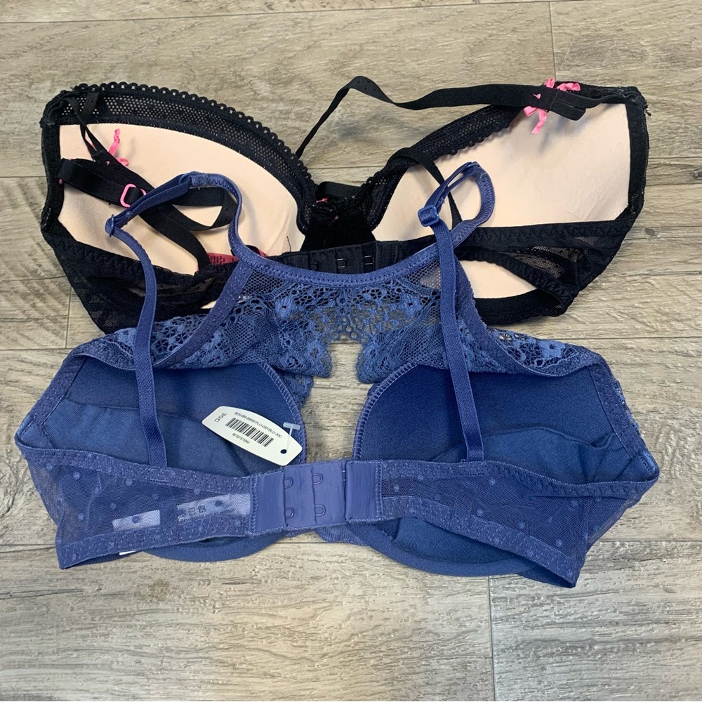 Betsy Johnson Adore Me 2 Underwired Lace Bras Lined Push Up - Picture 6 of 11
